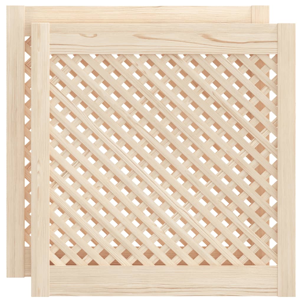 skabslåger 2 stk. 59,5x61,5 cm gitterdesign massivt fyrretræ