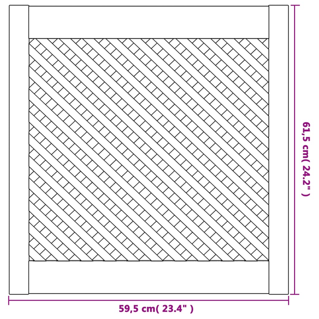 skabslåger 2 stk. 59,5x61,5 cm gitterdesign massivt fyrretræ