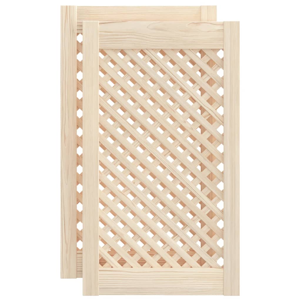 skabslåger 2 stk. 39,5x69 cm gitterdesign massivt fyrretræ