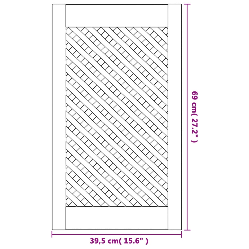 skabslåger 2 stk. 39,5x69 cm gitterdesign massivt fyrretræ