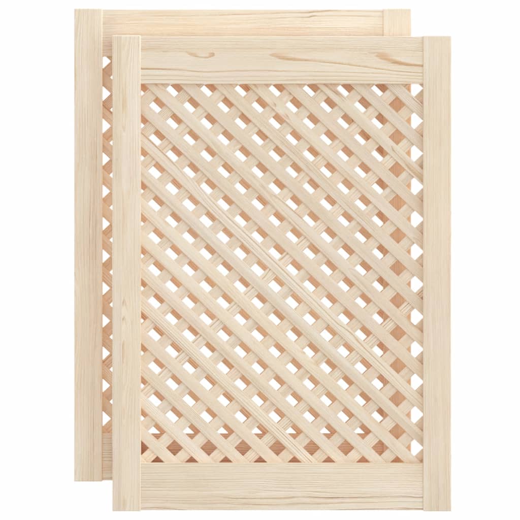 skabslåger 2 stk. 49,5x69 cm gitterdesign massivt fyrretræ