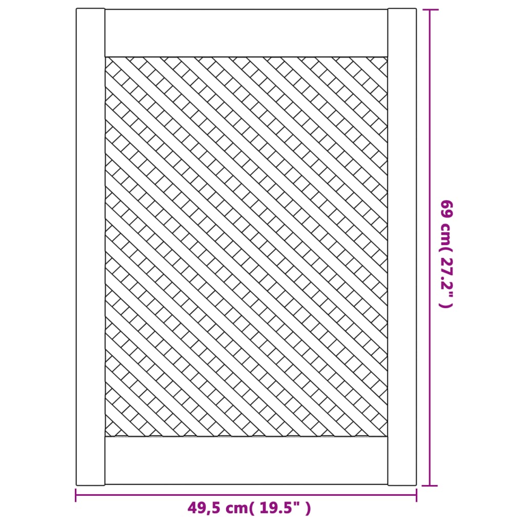 skabslåger 2 stk. 49,5x69 cm gitterdesign massivt fyrretræ