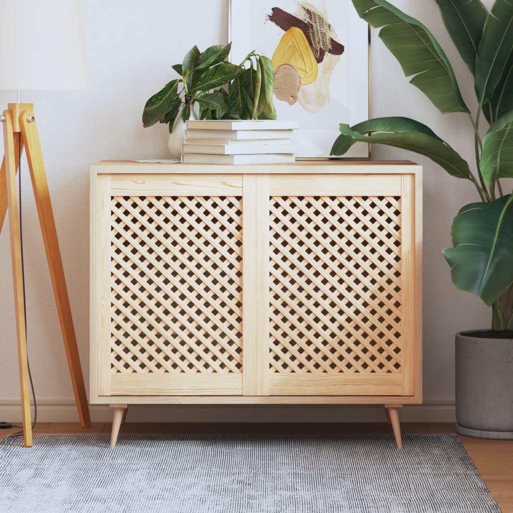 skabslåger 2 stk. 49,5x69 cm gitterdesign massivt fyrretræ