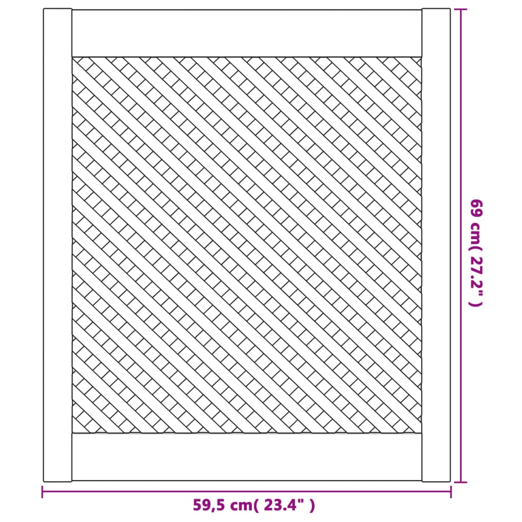 skabslåger 2 stk. 59,5x69 cm gitterdesign massivt fyrretræ