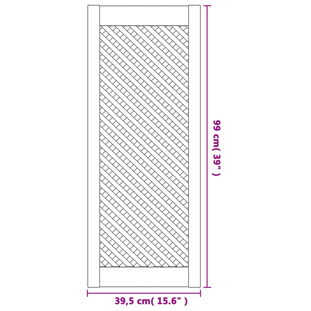 skabslåger 2 stk. 39,5x99 cm gitterdesign massivt fyrretræ