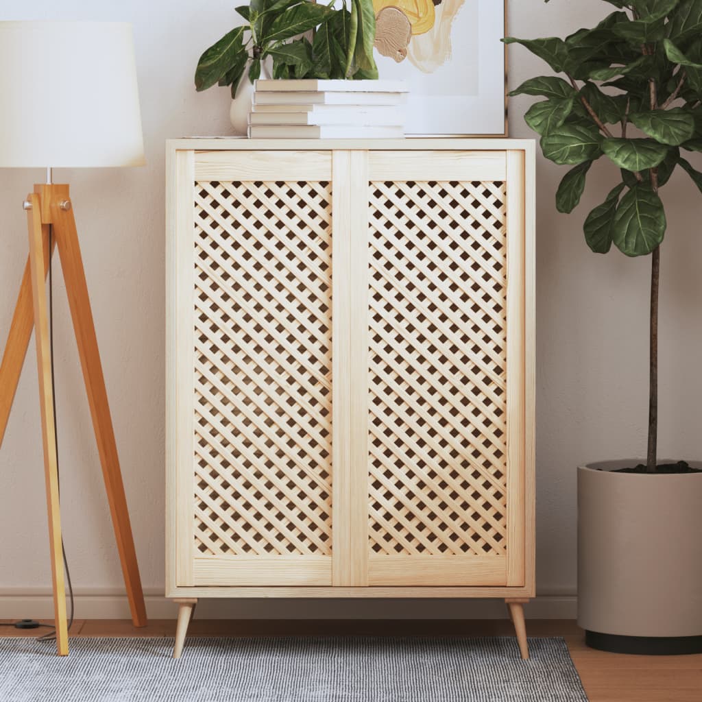 skabslåger 2 stk. 39,5x99 cm gitterdesign massivt fyrretræ