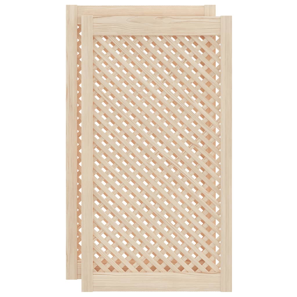 skabslåger 2 stk. 49,5x99 cm gitterdesign massivt fyrretræ