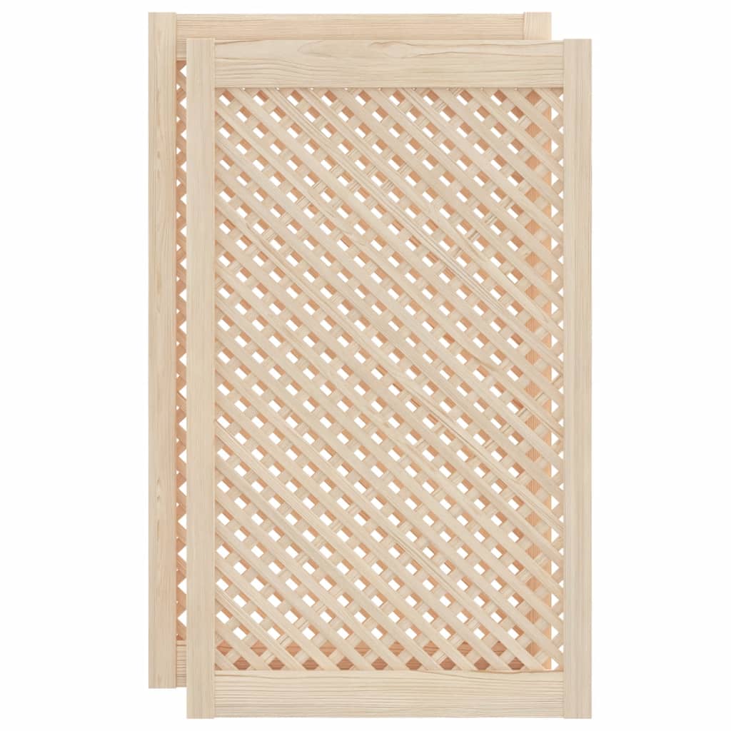 skabslåger 2 stk. 59,5x99 cm gitterdesign massivt fyrretræ