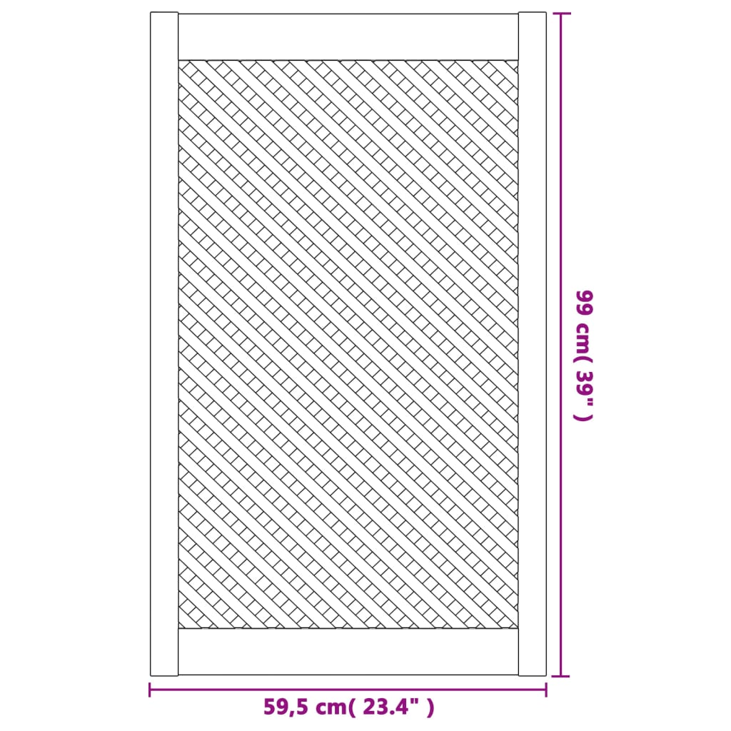 skabslåger 2 stk. 59,5x99 cm gitterdesign massivt fyrretræ