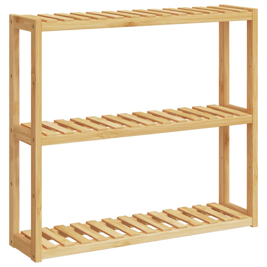væghylde til badeværelse 3 hylder 60x15x54 cm bambus