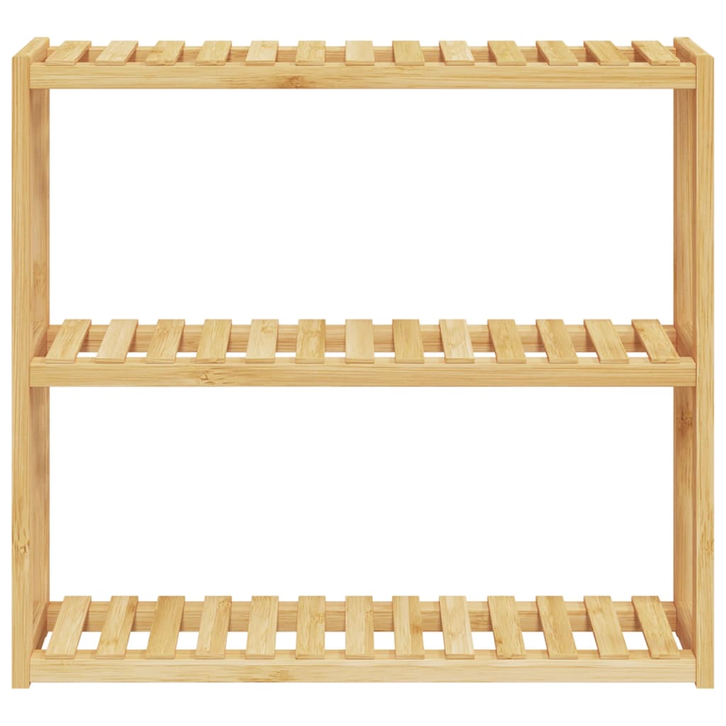 væghylde til badeværelse 3 hylder 60x15x54 cm bambus