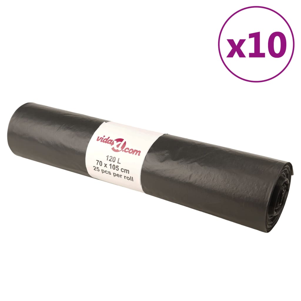 affaldsposer 250 stk. 120 l sort
