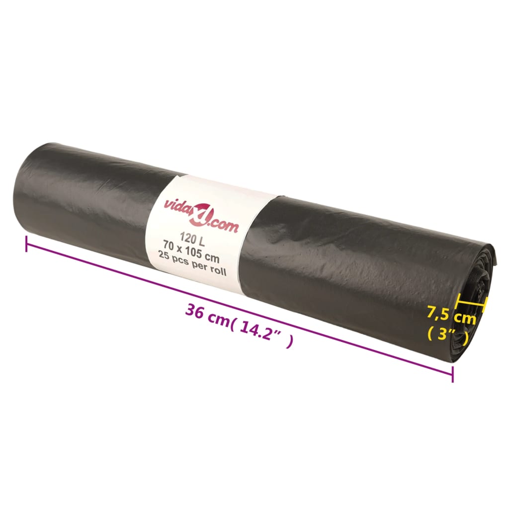 affaldsposer 250 stk. 120 l sort
