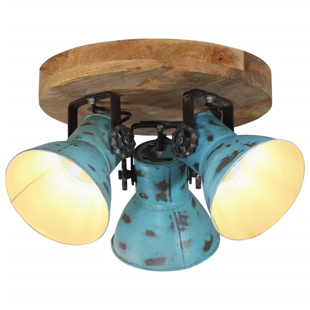 loftlampe 25 W 35x35x25 cm E27 patineret blå