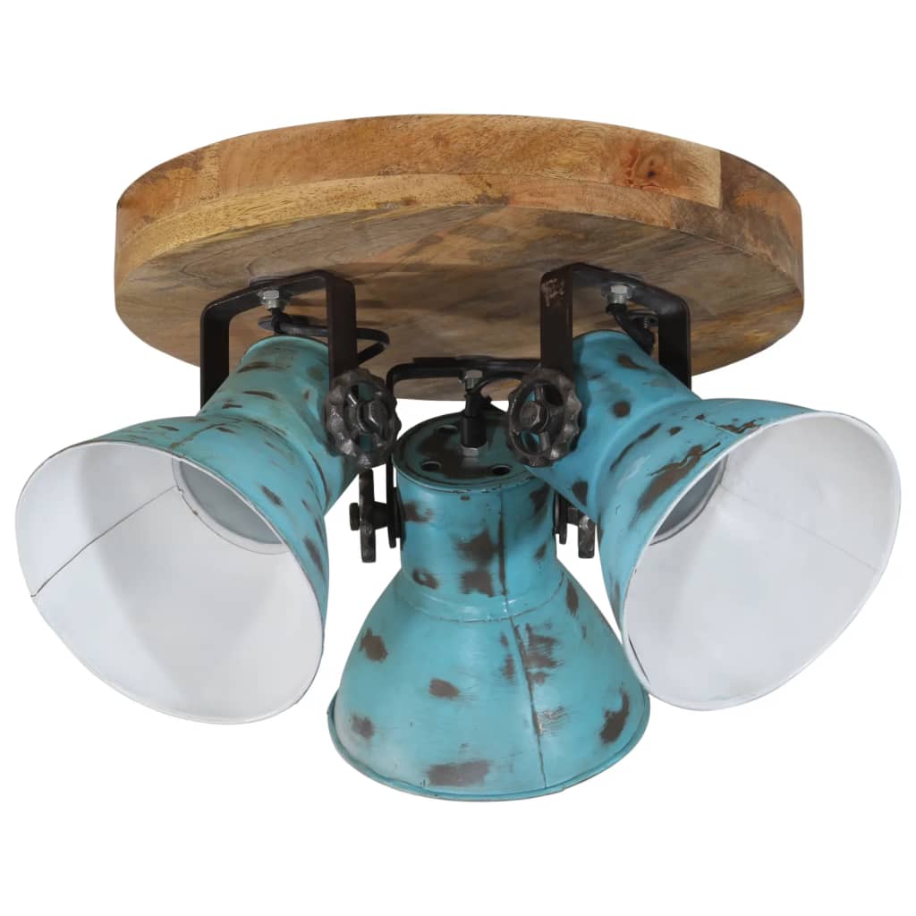 loftlampe 25 W 35x35x25 cm E27 patineret blå