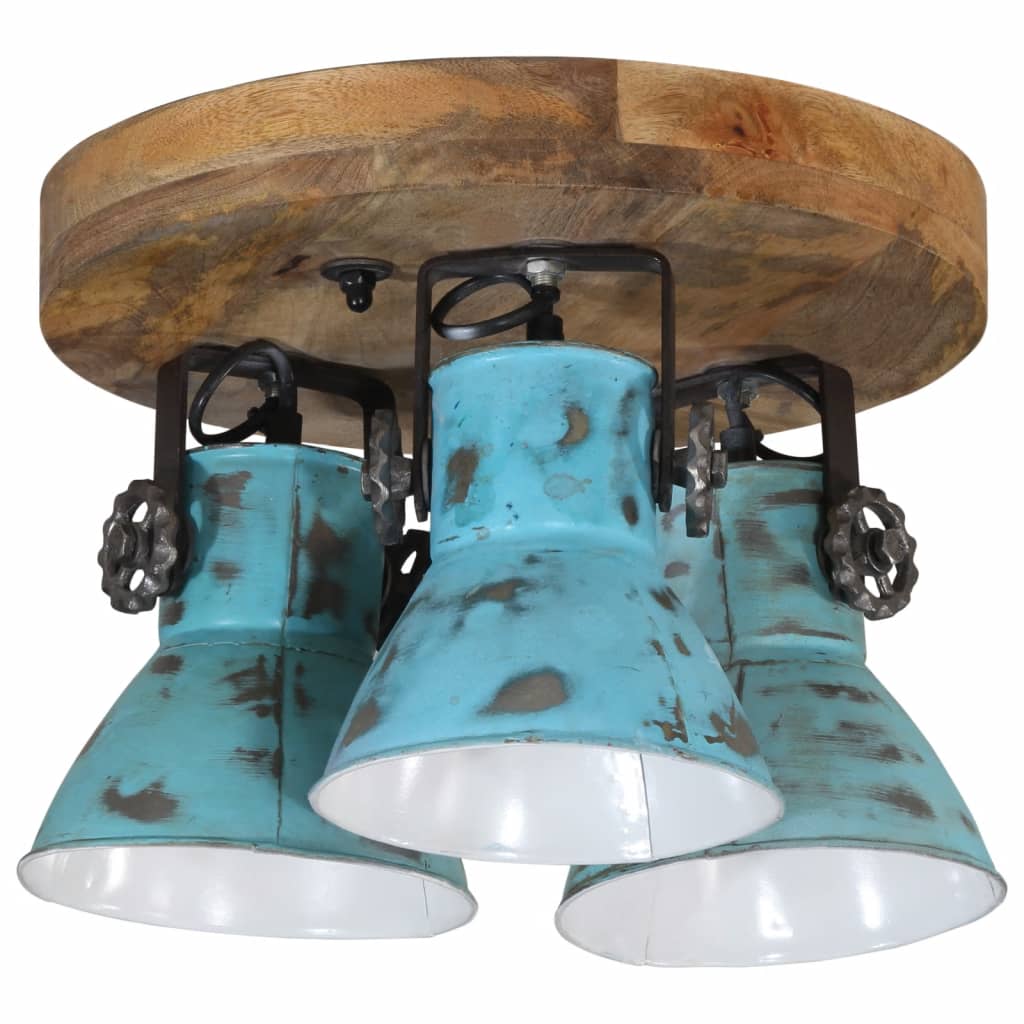 loftlampe 25 W 35x35x25 cm E27 patineret blå