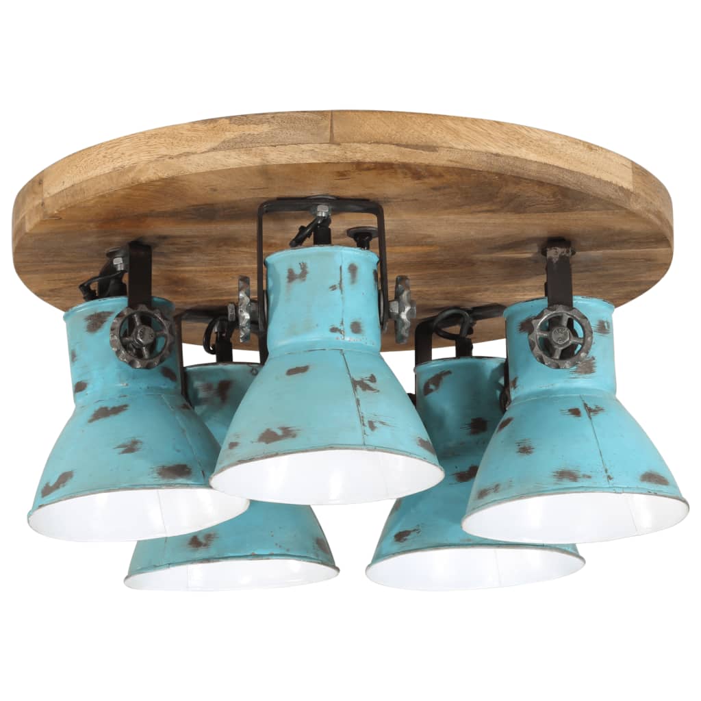 loftlampe 25 W 35x35x25 cm E27 rustik blå