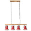 loftlampe 25 W 90x24x111 cm E27 rustik rød