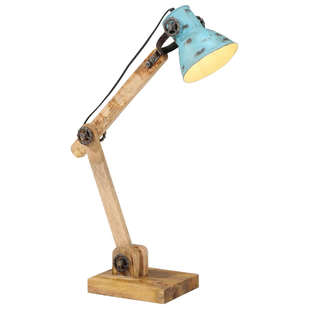 skrivebordslampe 25 W 23x18x96 cm E27 rustik blå