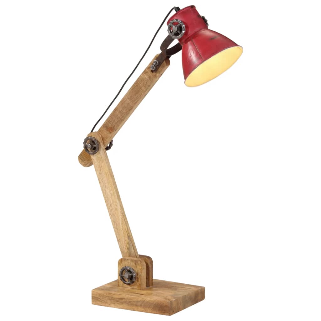 skrivebordslampe 25 W 23x18x96 cm E27 rustik rød