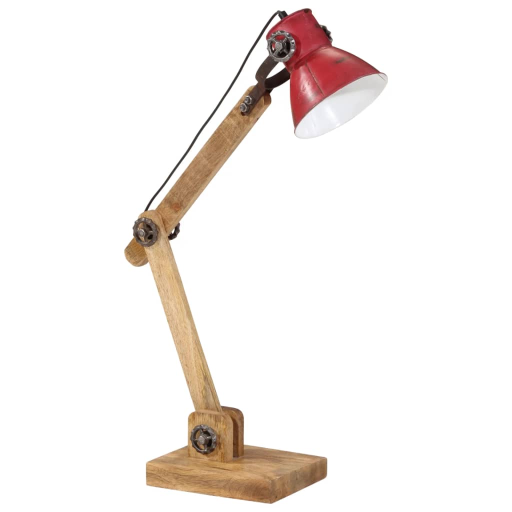 skrivebordslampe 25 W 23x18x96 cm E27 rustik rød