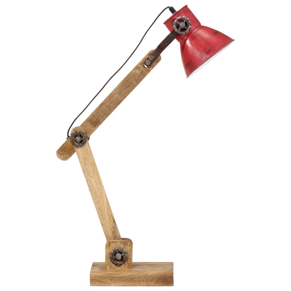 skrivebordslampe 25 W 23x18x96 cm E27 rustik rød