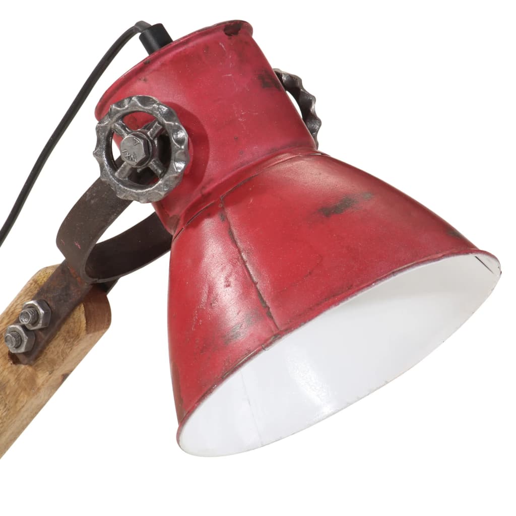 skrivebordslampe 25 W 23x18x96 cm E27 rustik rød