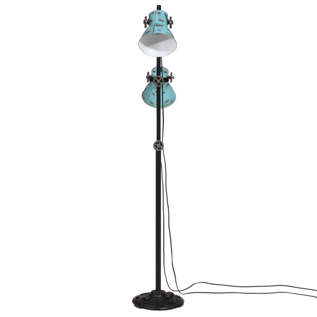 gulvlampe 25 W 25x25x90/140 cm E27 rustik blå