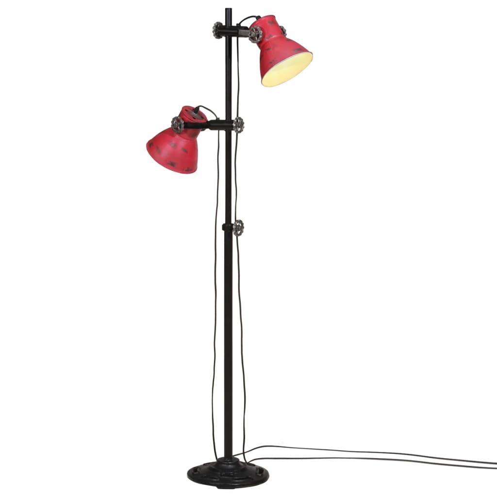 gulvlampe 25 W 25x25x90/140 cm E27 rustik rød
