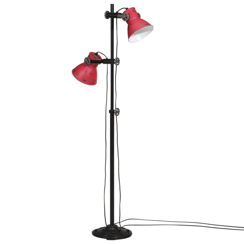 gulvlampe 25 W 25x25x90/140 cm E27 rustik rød