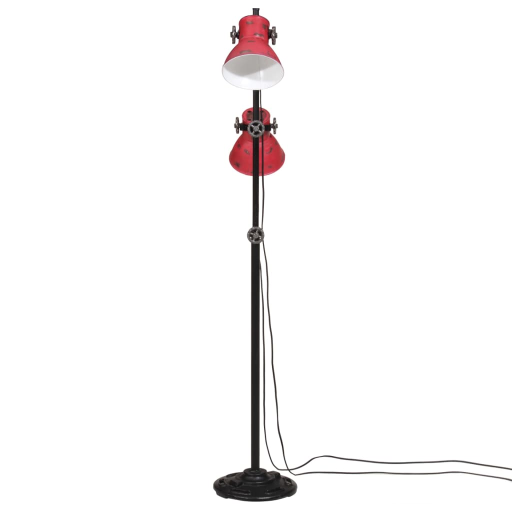gulvlampe 25 W 25x25x90/140 cm E27 rustik rød
