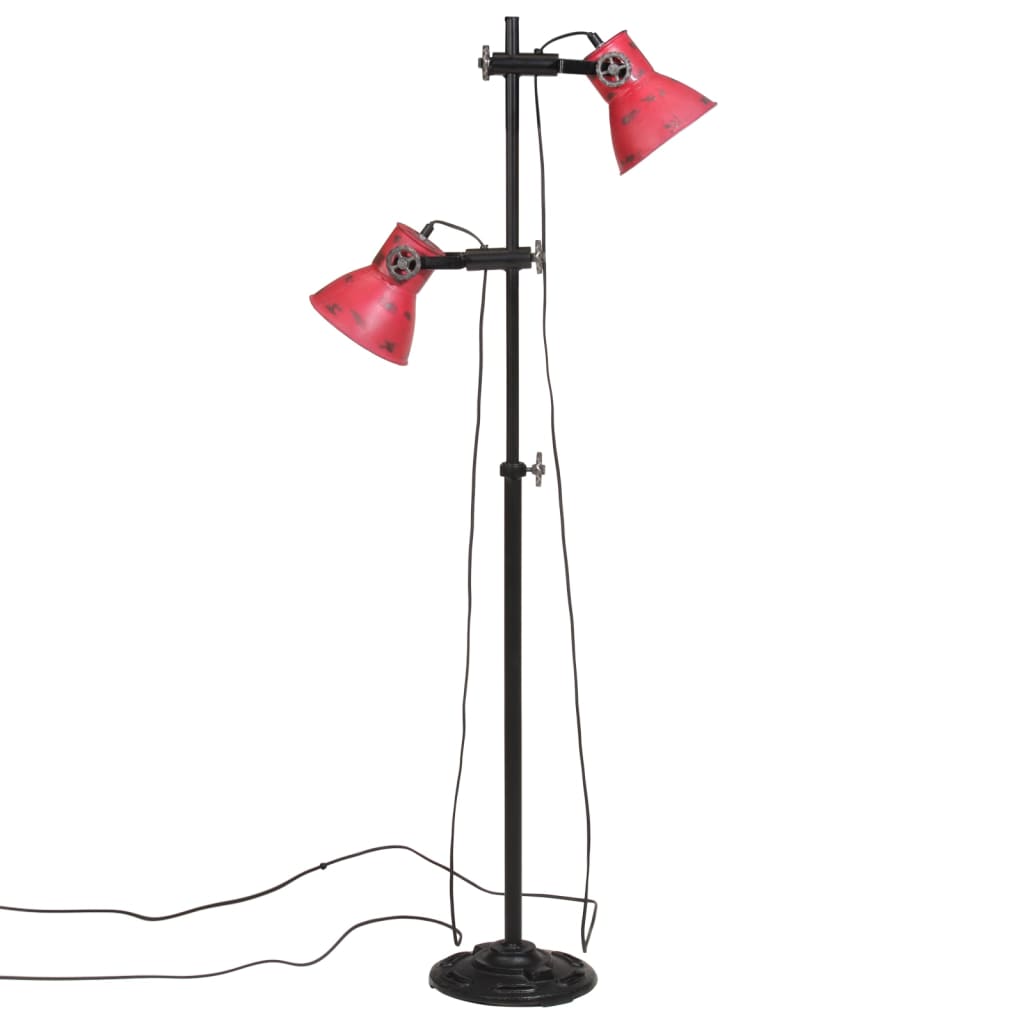 gulvlampe 25 W 25x25x90/140 cm E27 rustik rød