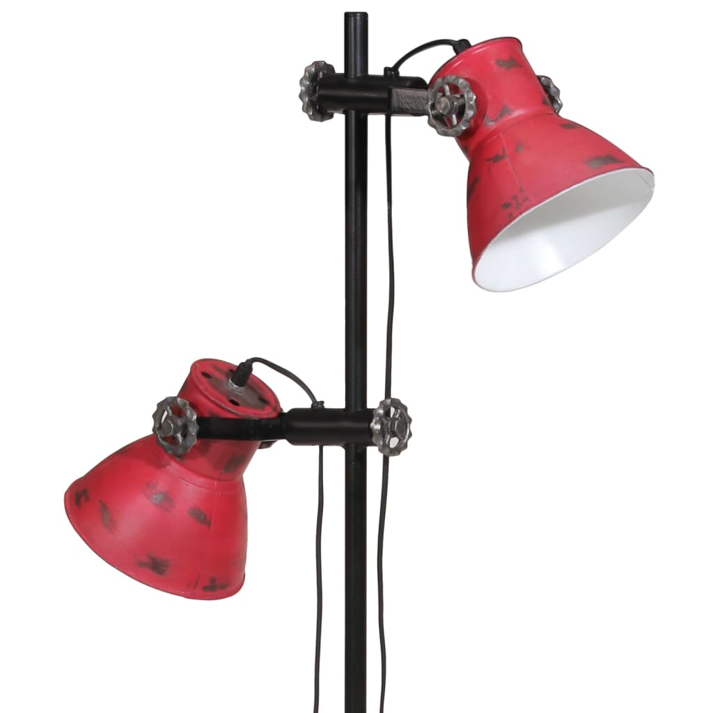 gulvlampe 25 W 25x25x90/140 cm E27 rustik rød