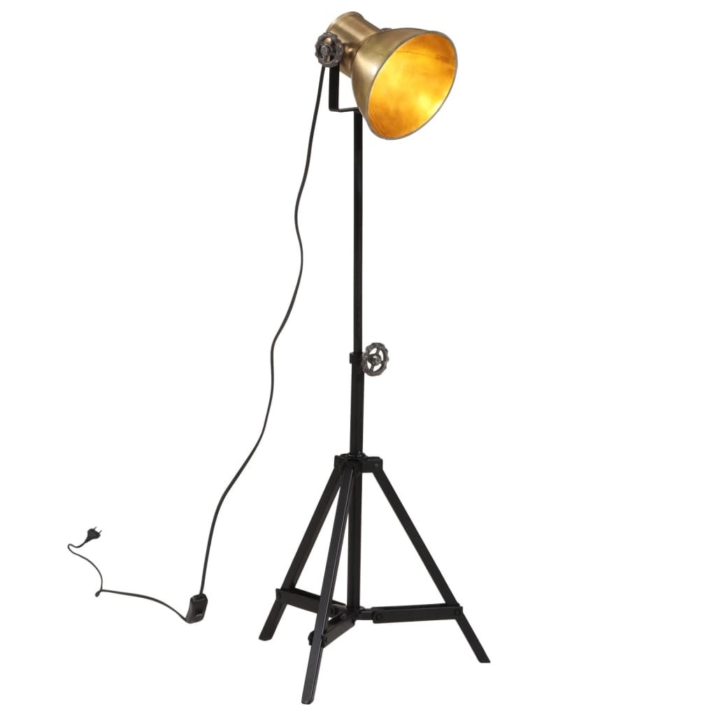gulvlampe 35x35x65/95 cm 25 W E27 antik messingfarve