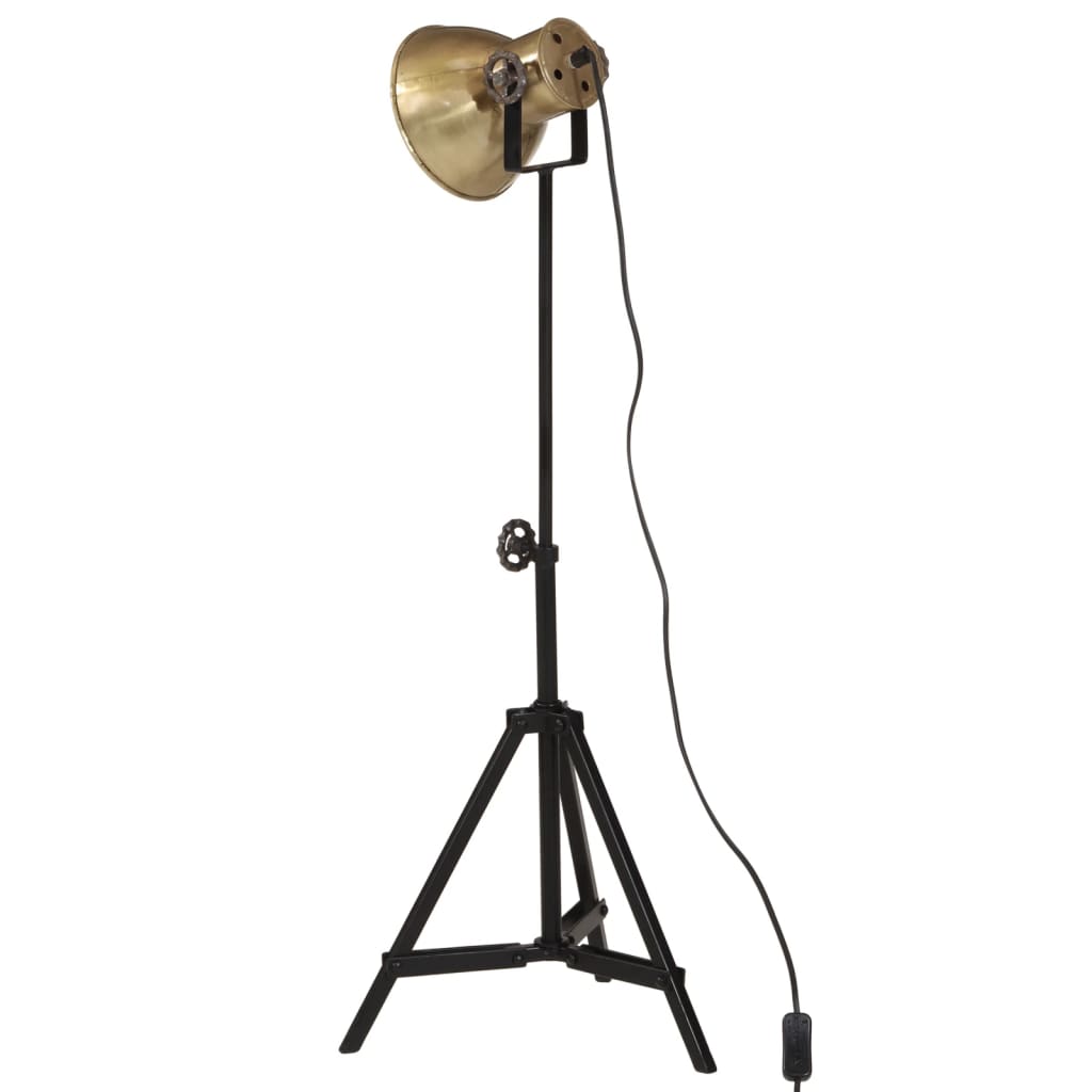 gulvlampe 35x35x65/95 cm 25 W E27 antik messingfarve