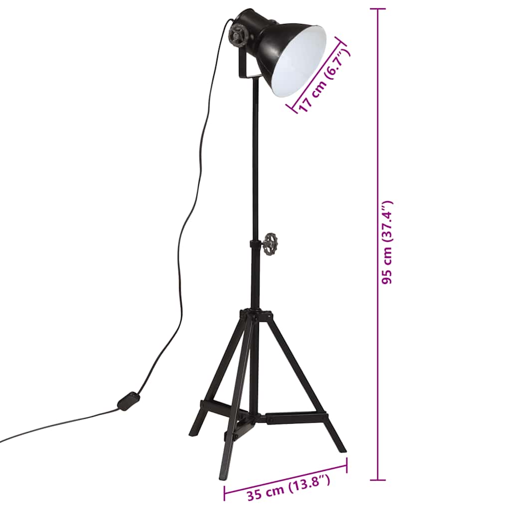 gulvlampe 35x35x65/95 cm 25 W E27 sort