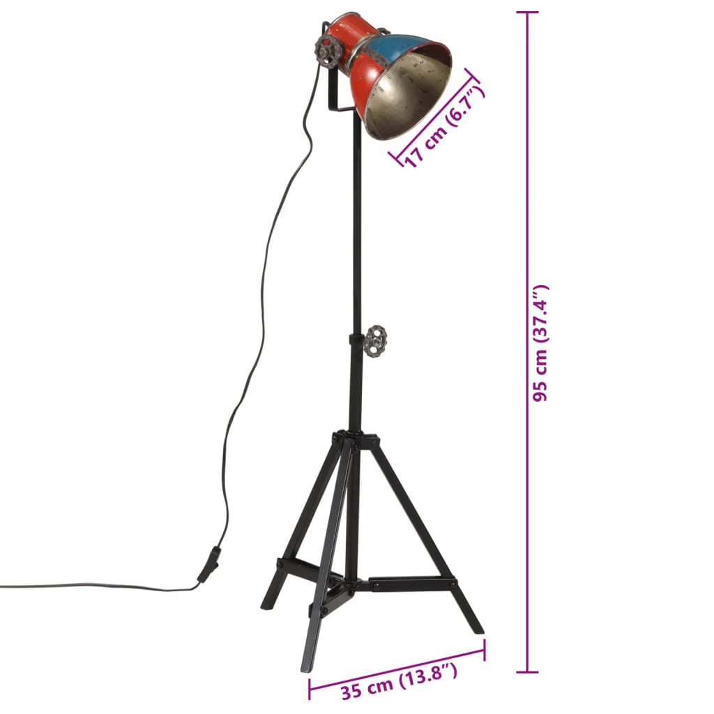 gulvlampe 35x35x65/95 cm 25 W E27 flerfarvet