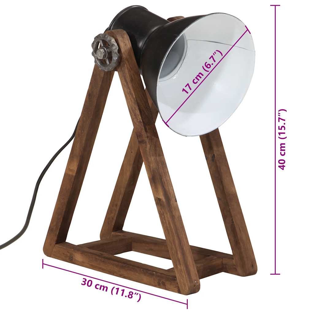 skrivebordslampe 25 W 30x17x40 cm E27 sort