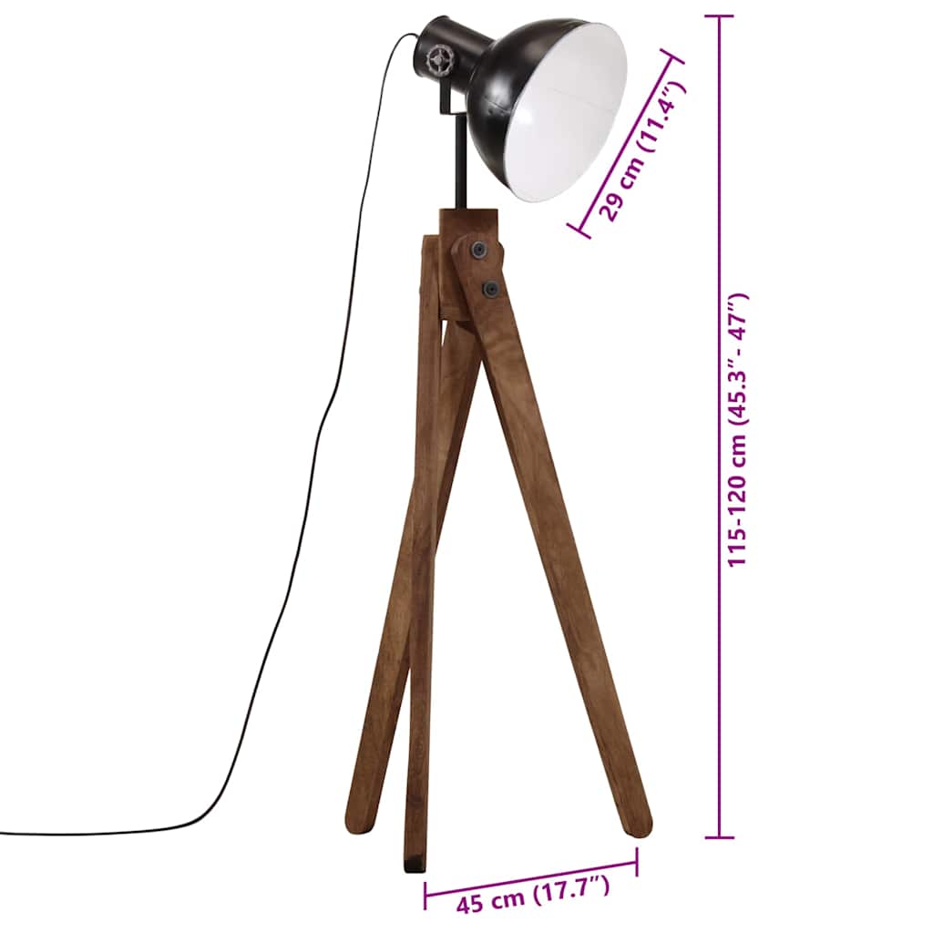 gulvlampe 45x45x120 cm 25 W E27 sort