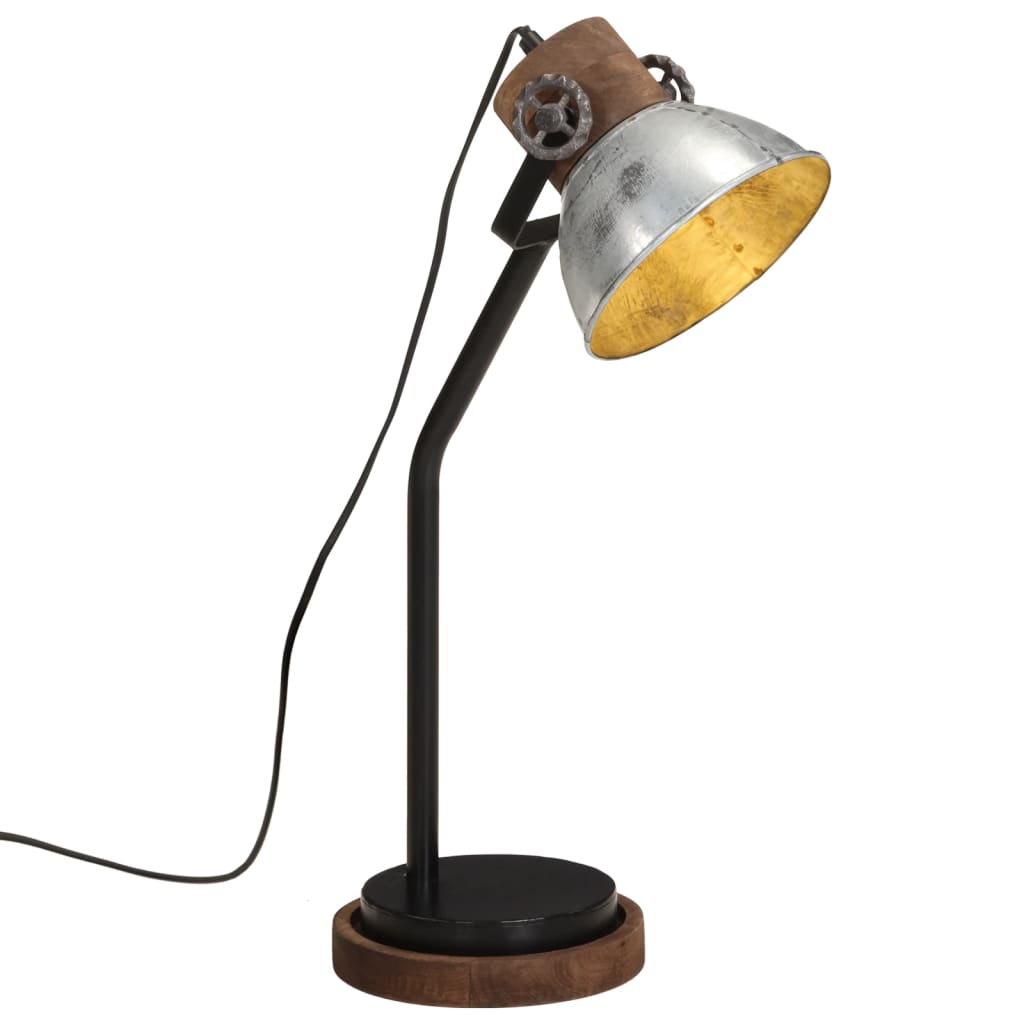skrivebordslampe 18x18x60 cm 25 W E27 vintagesølv