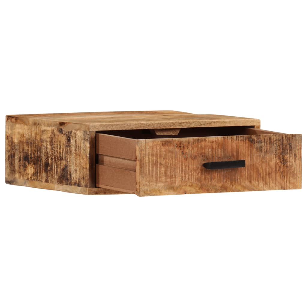 væghængt sengebord 40x30x13,5 cm massivt mangotræ