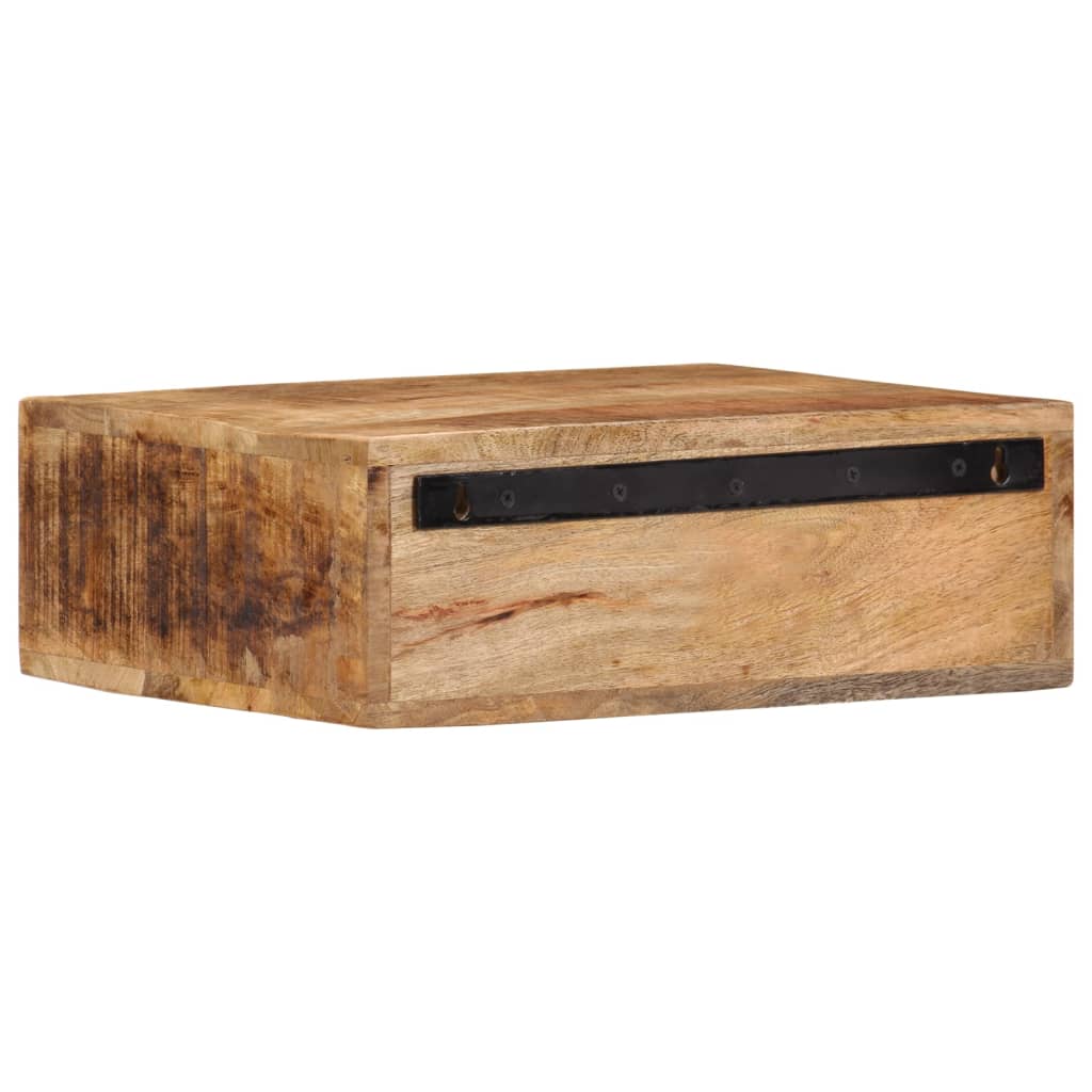 væghængt sengebord 40x30x13,5 cm massivt mangotræ