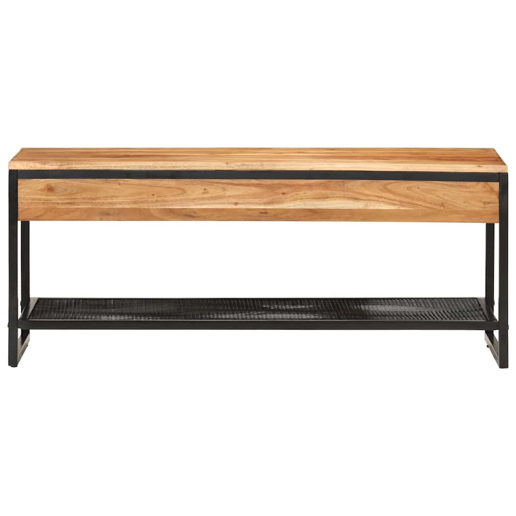 skobænk 110x35x45 cm massivt akacietræ og jern