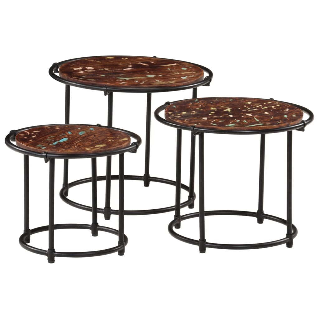 indskudsborde 3 stk. massivt genbrugstræ