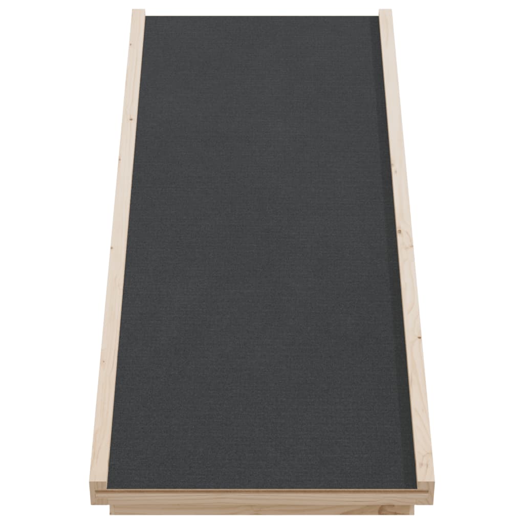 hunderampe 100x40 cm massivt fyrretræ grå