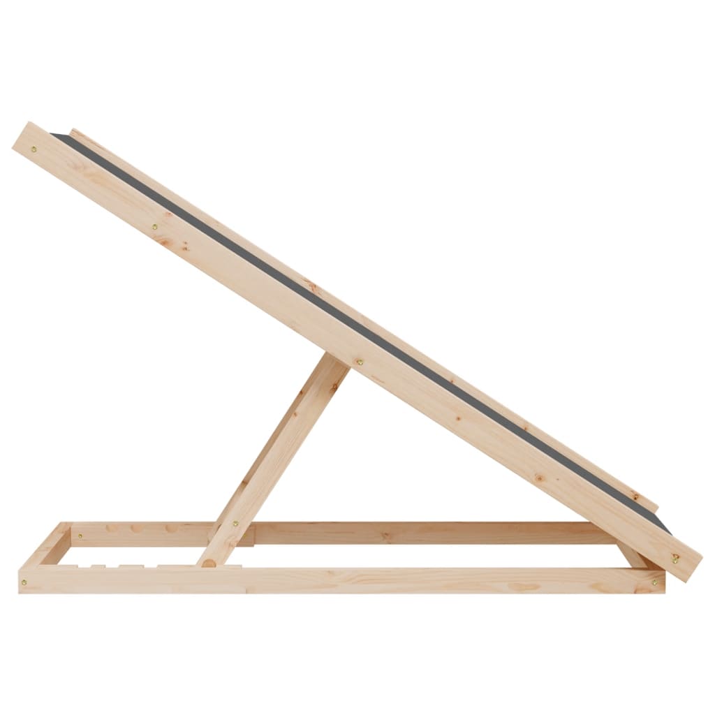 hunderampe 100x40 cm massivt fyrretræ grå