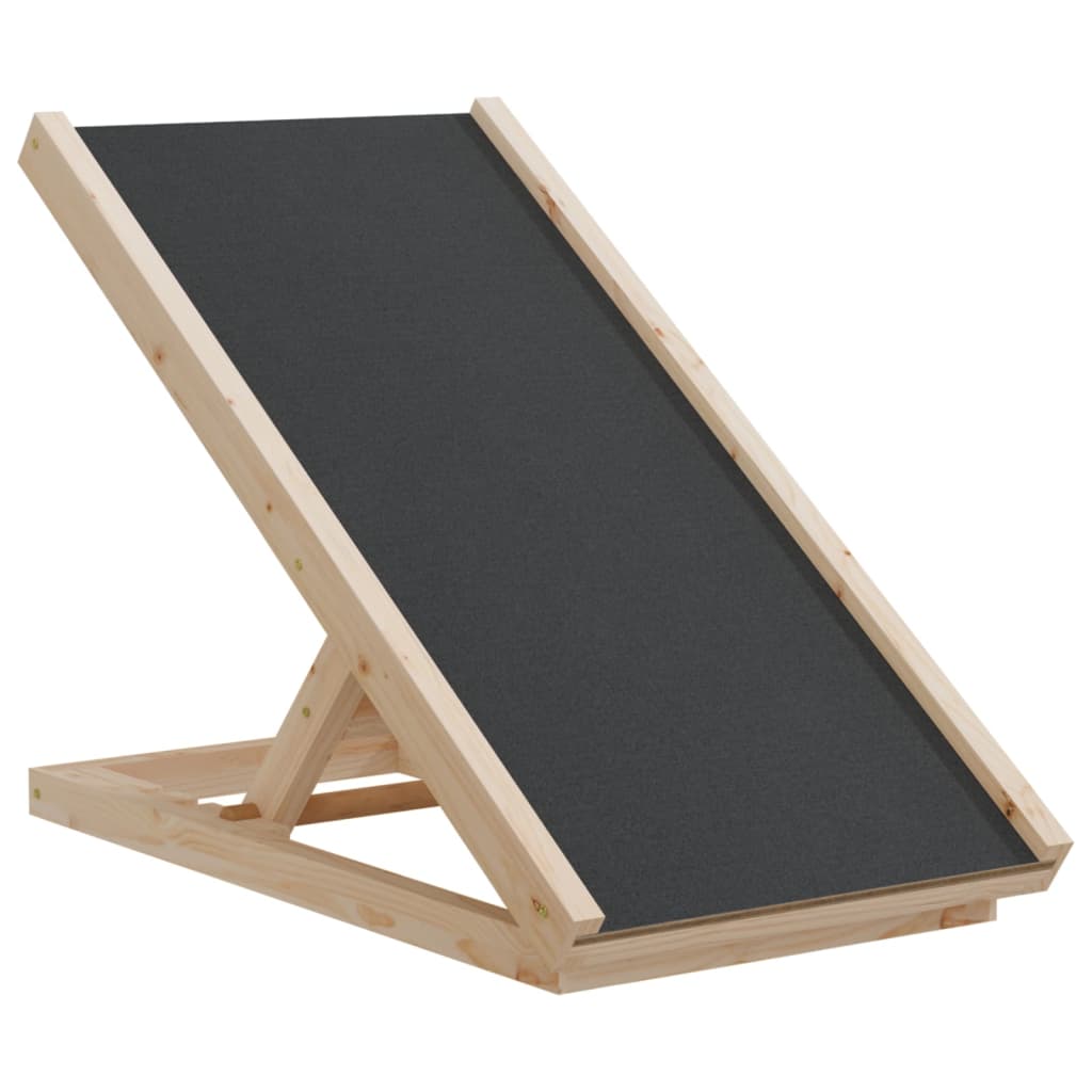 hunderampe 70x35 cm massivt fyrretræ grå