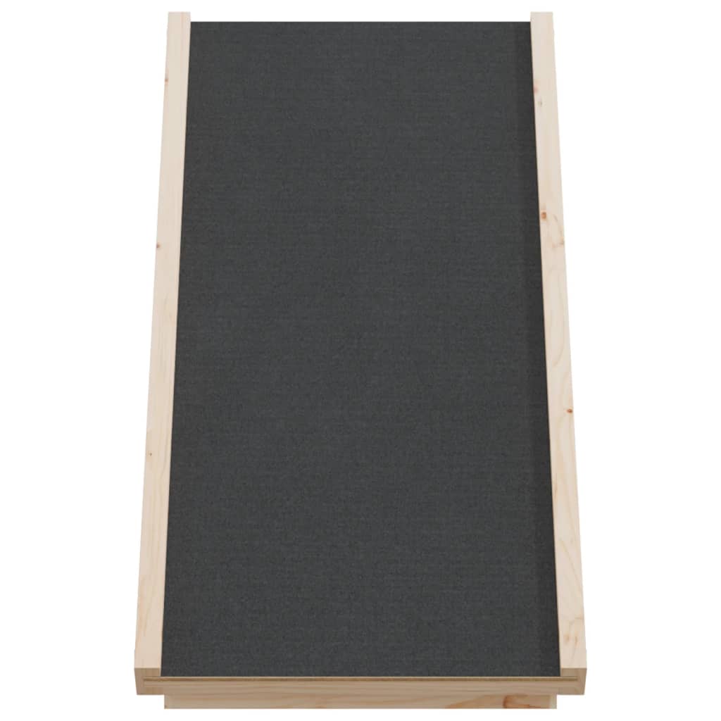 hunderampe 70x35 cm massivt fyrretræ grå