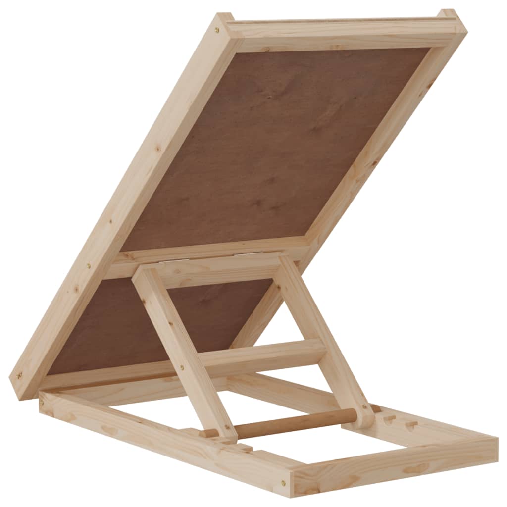 hunderampe 70x35 cm massivt fyrretræ grå