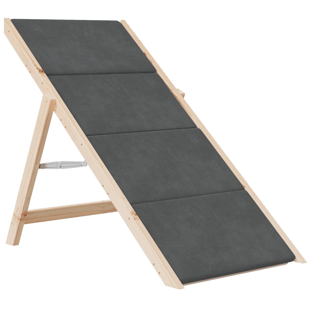 hundetrappe 105x47 cm massivt fyrretræ grå